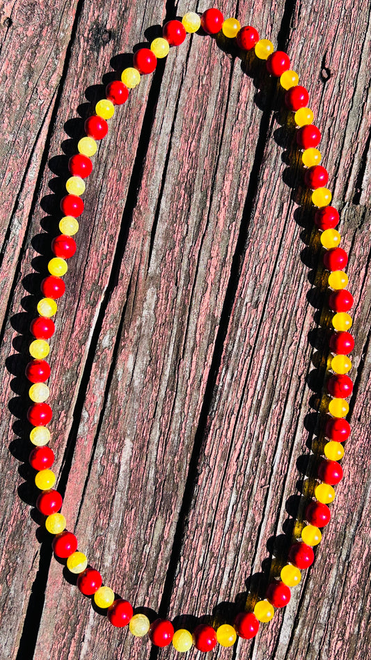 Red Agate & Yellow necklace