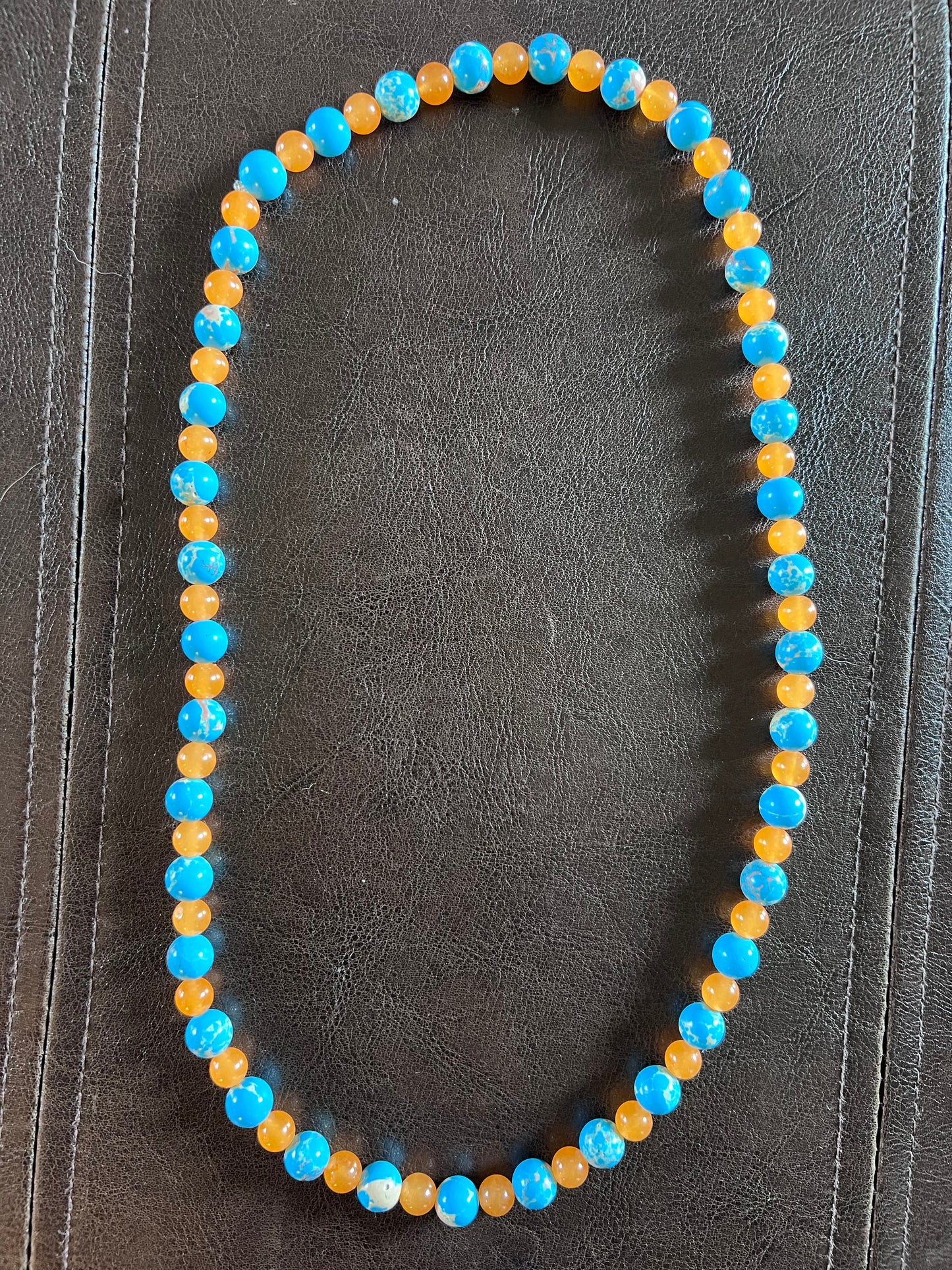 Blue Fililuck with Orange Necklace