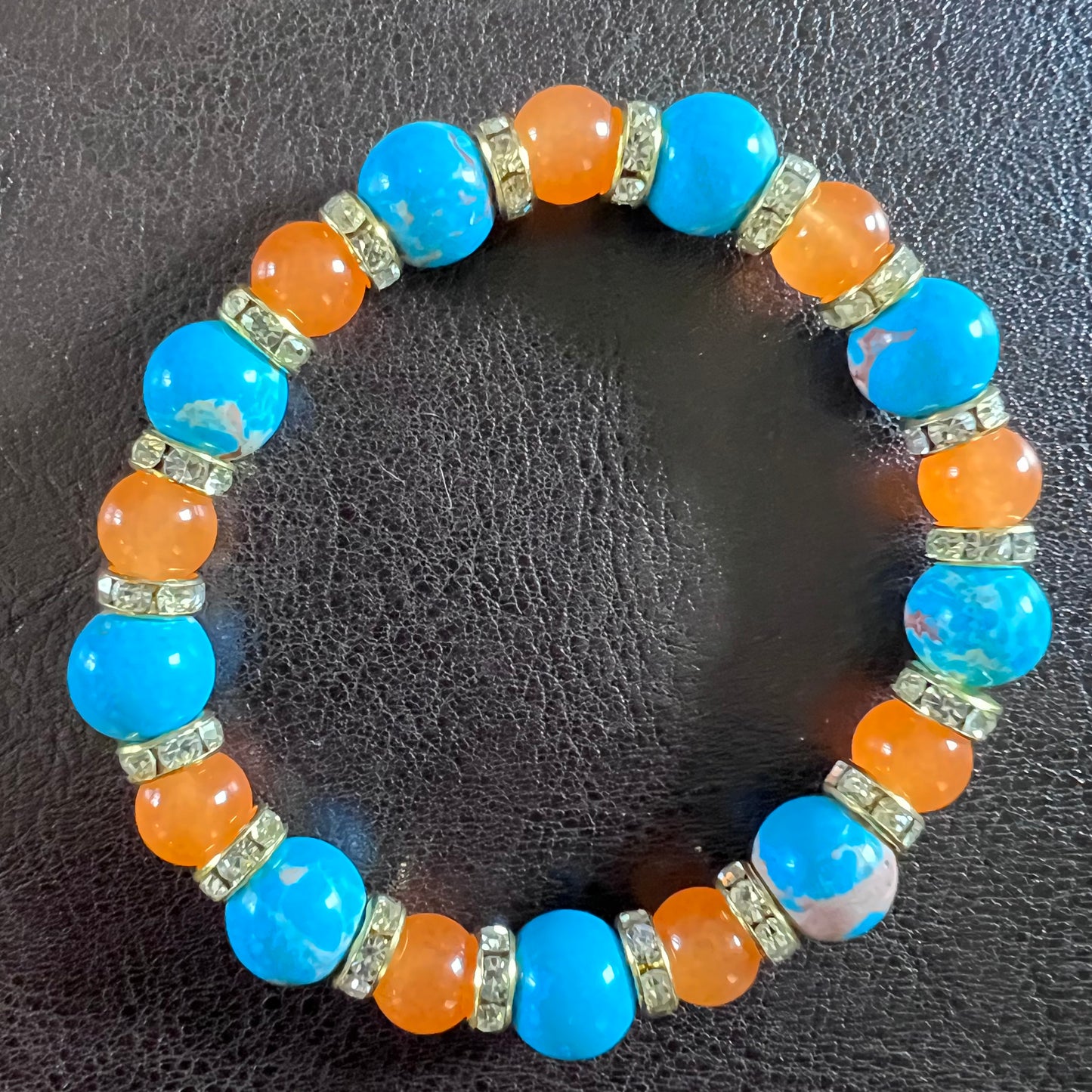 Blue Fililuck with orange bracelet