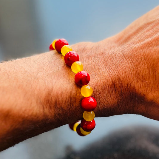 Red Agate and yellow bracelet