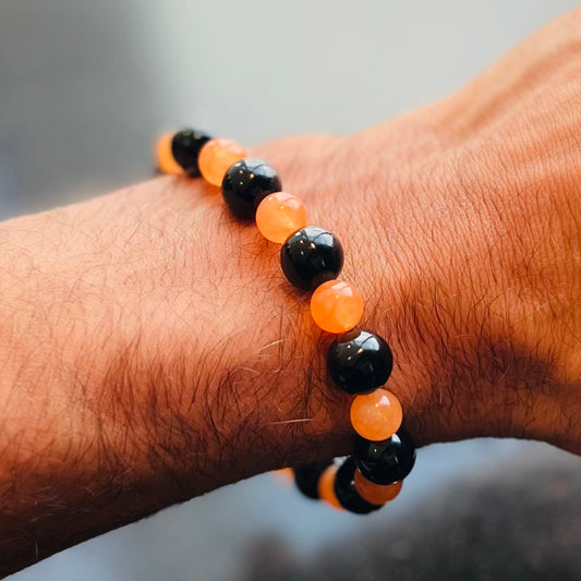 Onyx and orange bracelet