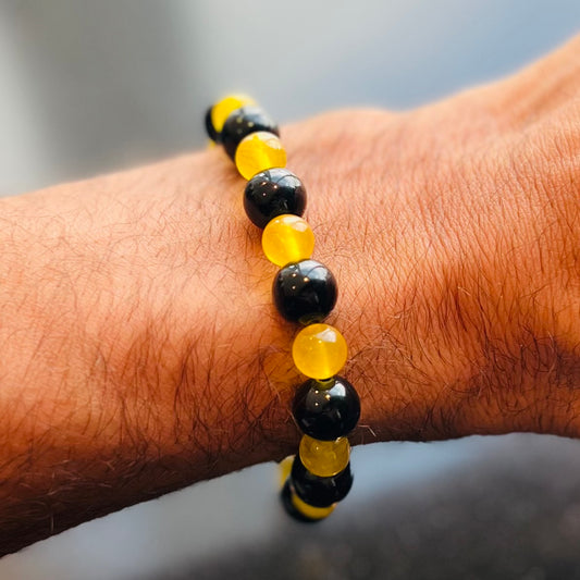 Onyx and yellow bracelet