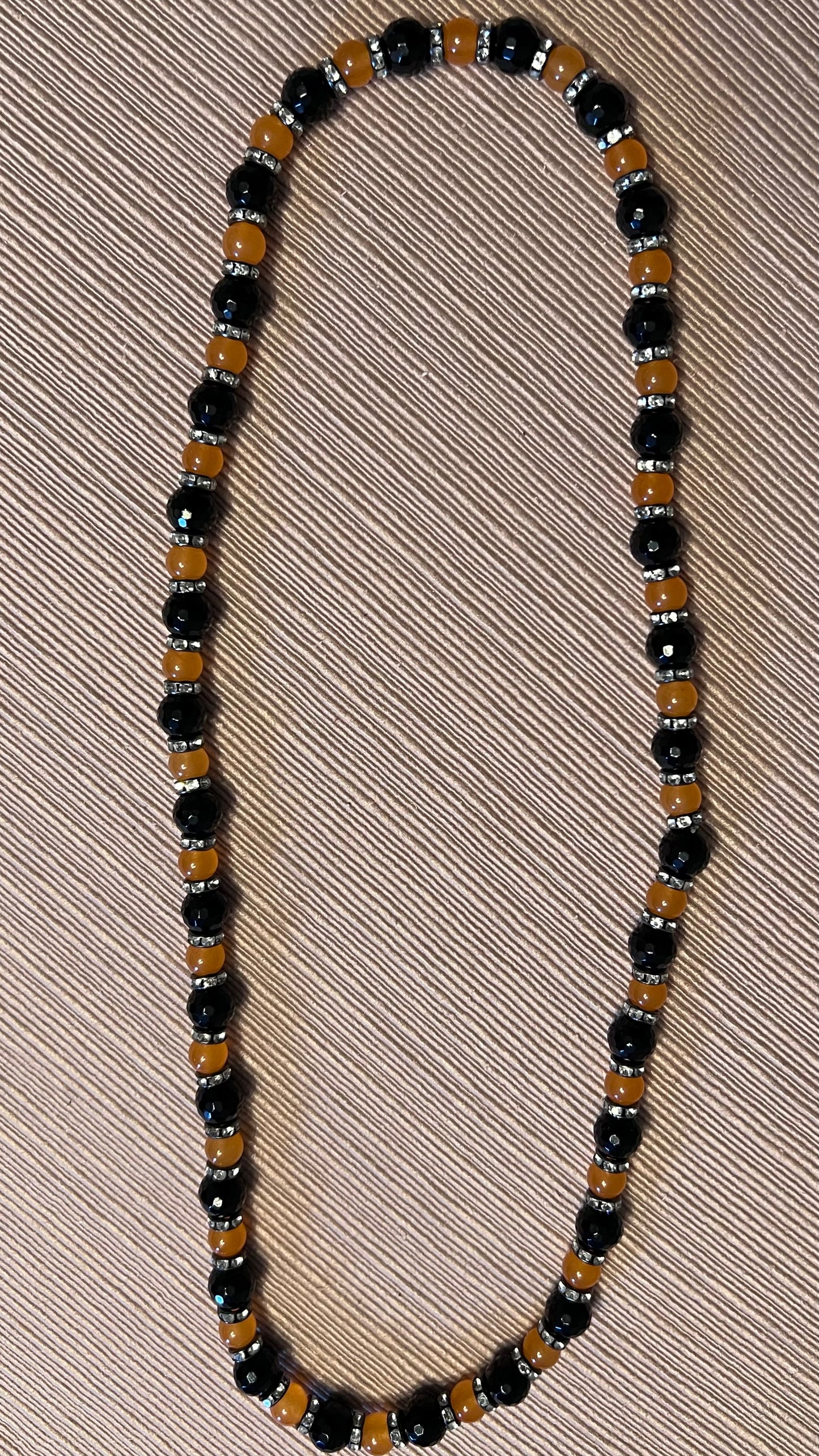 Black & Orange Necklace with spacers