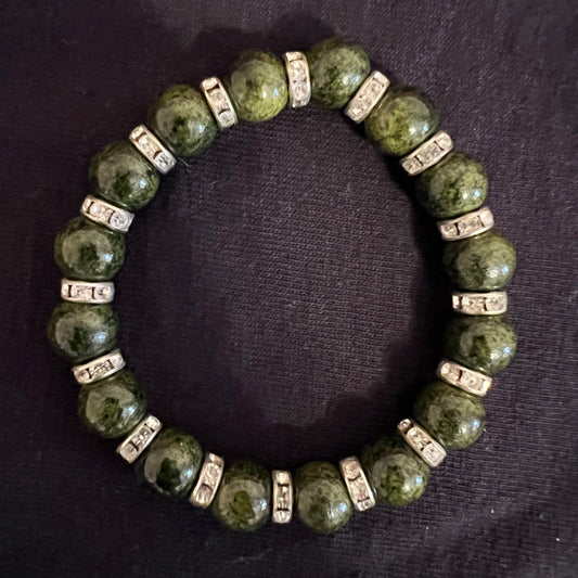 Jade & silver bracelet