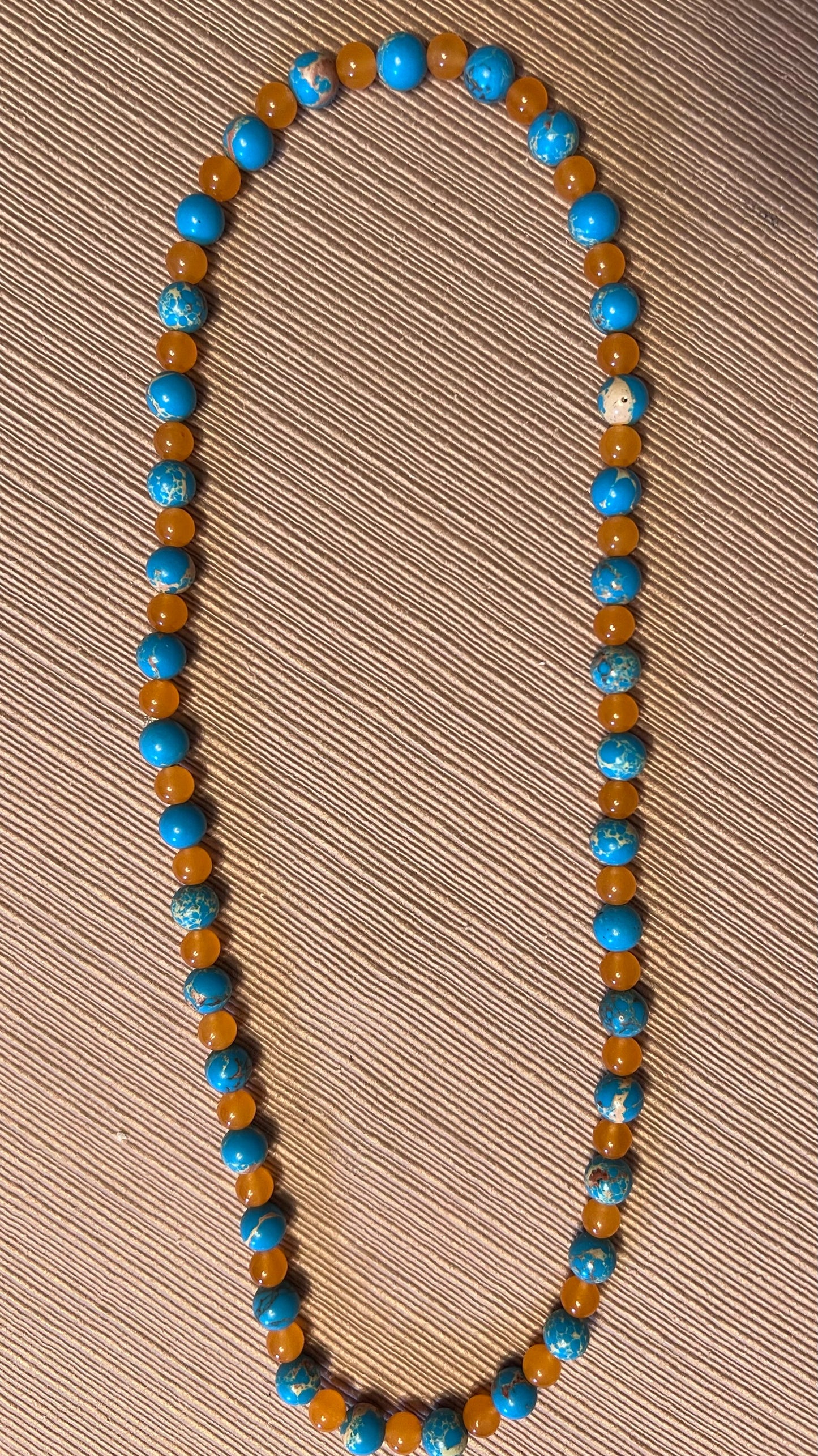 Blue Fililuck with Orange Necklace