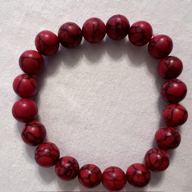 Red Turquoise Bracelet (10mm beads)