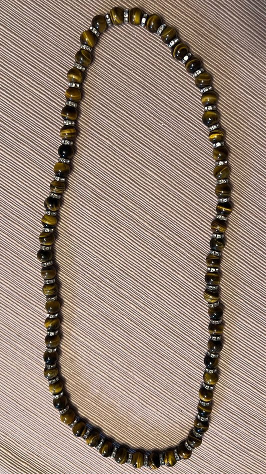 Tiger's Eye Necklace with silver spacers